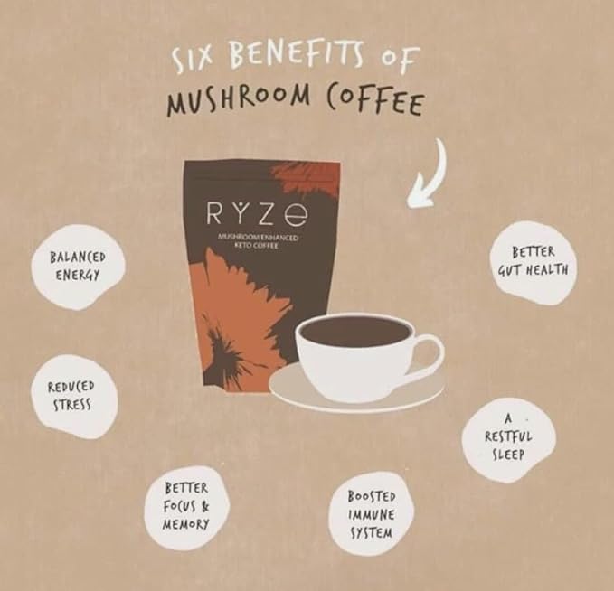 ORGANIC rYZE MUShROOM COFFEE Brand New Bag 30 Servings