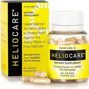 Heliocare Skin Care Dietary Supplement: 240mg Polypodium Leucotomos Extract Pills - Antioxidant Rich Formula with Fernblock and PLE Technology - 60 Veggie Capsules