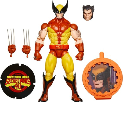 Marvel Legends Series Wolverine, X-Men Retro Comics Secret Wars Collectible 6 Inch Action Figure with Shield